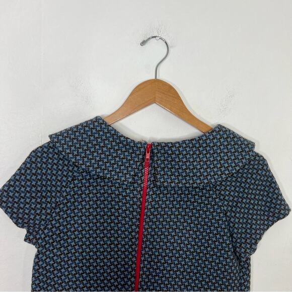 Beebop & Wally Madeline Blue Star Wool Vintage Mod Dress Size XS - Picture 9 of 13